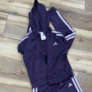 Adidas Deep Purple Tracksuit with White Accents